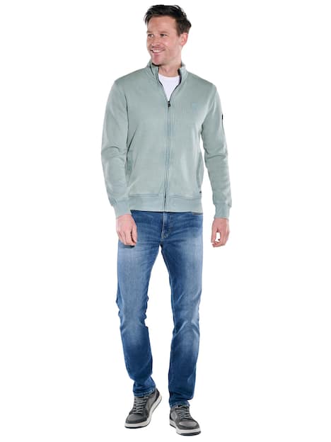 engbers Herren Sweatjacke Stehbund , Mittelblau