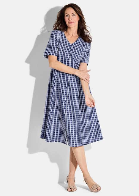 Baumwollkleid mit Karomuster