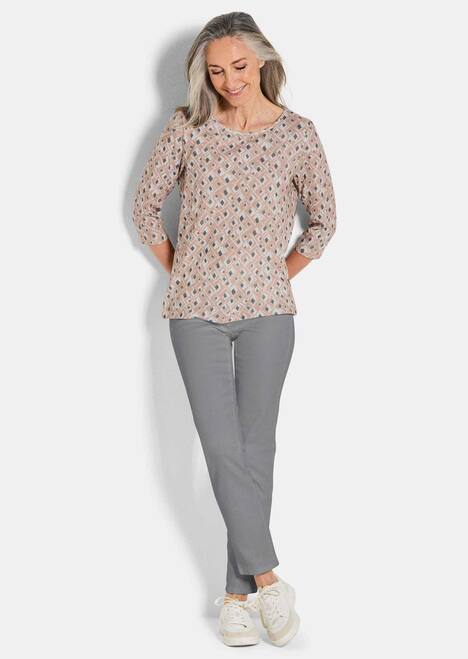 Halbarm Viskoseshirt im Allover-Design