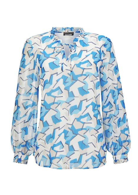 GOLDNER Blouse Chiffon blouse met elastische manchetten
