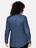 Jeansbluse Jeansbluse mit Druckknöpfen Langarm Uni Hemdkragen