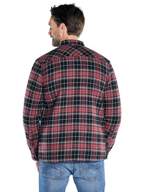 engbers Herren Langarm-Hemd kariert , Dunkelrot