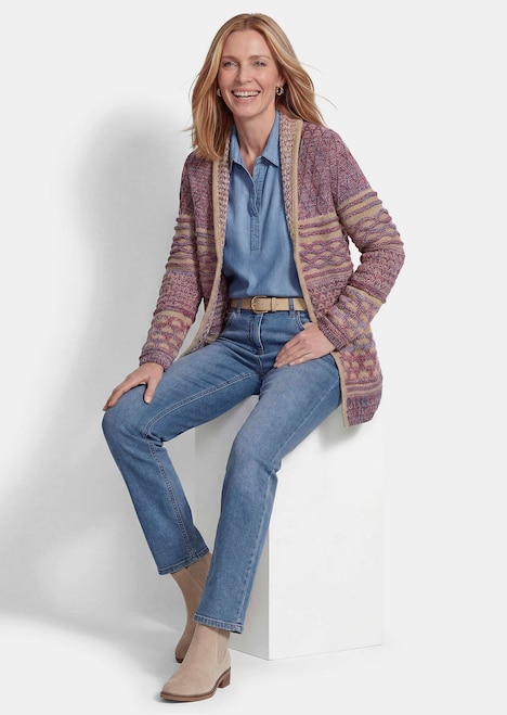 Jacquard-vest met sjaalkraag