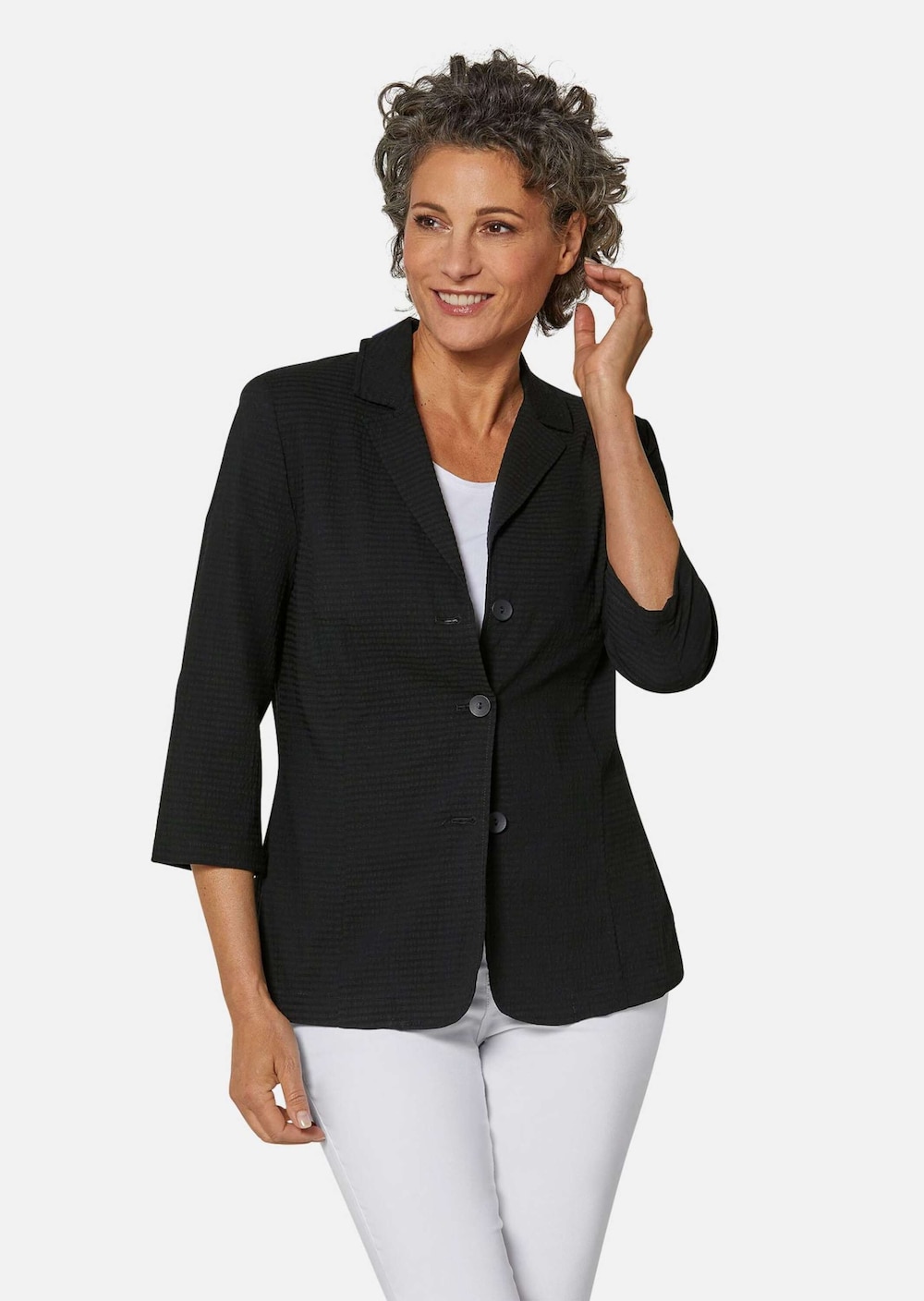 Leichte Blusenjacke in Seersucker-Qualität