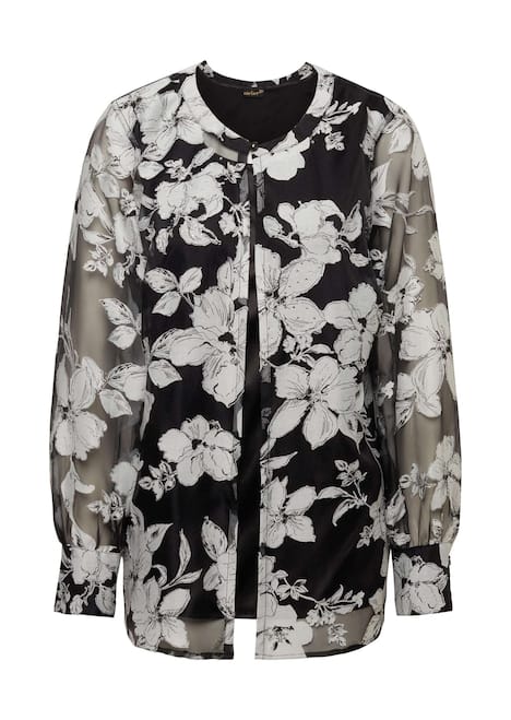 Blusen-Set aus floraler Ausbrennerware