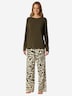 Schiesser Damen Pyjama Selected Premium oliv