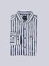 Herren Streifenhemd in Leno-Ware , Marineblau
