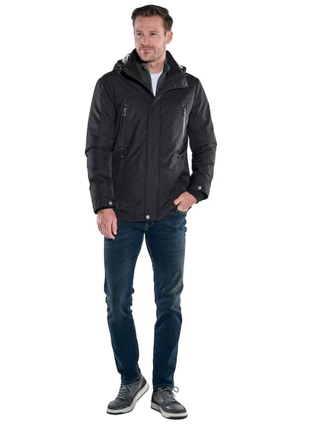 engbers Herren Funktionsjacke mit abnehmbarer Kapuze , Schwarz