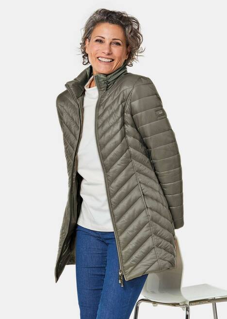 GOLDNER Gewatteerd jack Flatteus, licht, lang gewatteerd jack