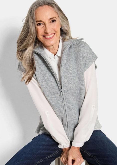 GOLDNER Tricot vest Tricot vest met ritssluiting