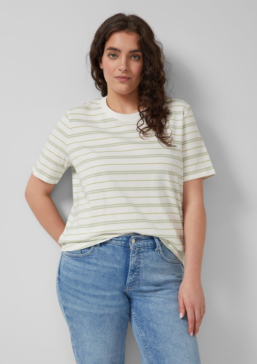 Jersey-T-Shirt mit Streifen