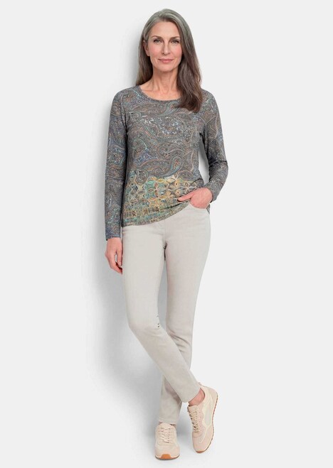 Jerseyshirt mit Paisley-Druck