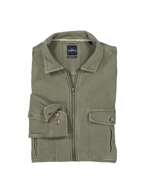 Herren Hemd uni , Oliv