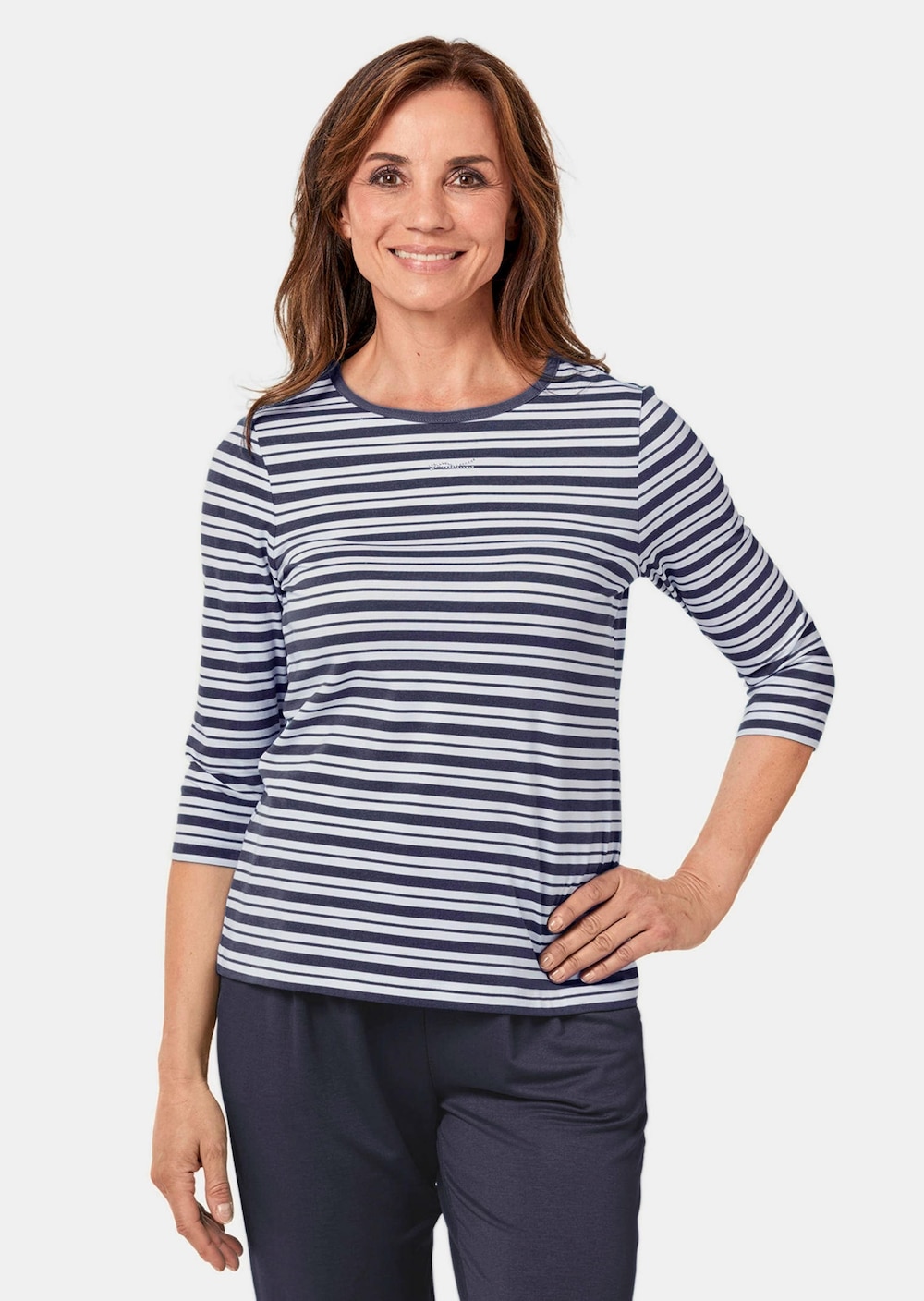 Ringelshirt mit U-Boot-Ausschnitt