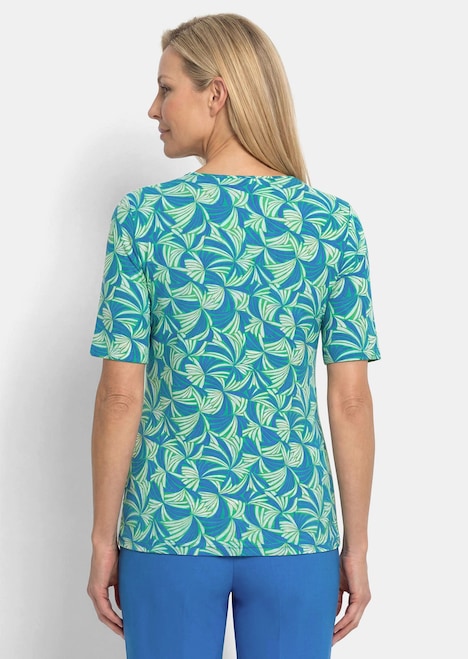 Viskoseshirt mit Blättermuster