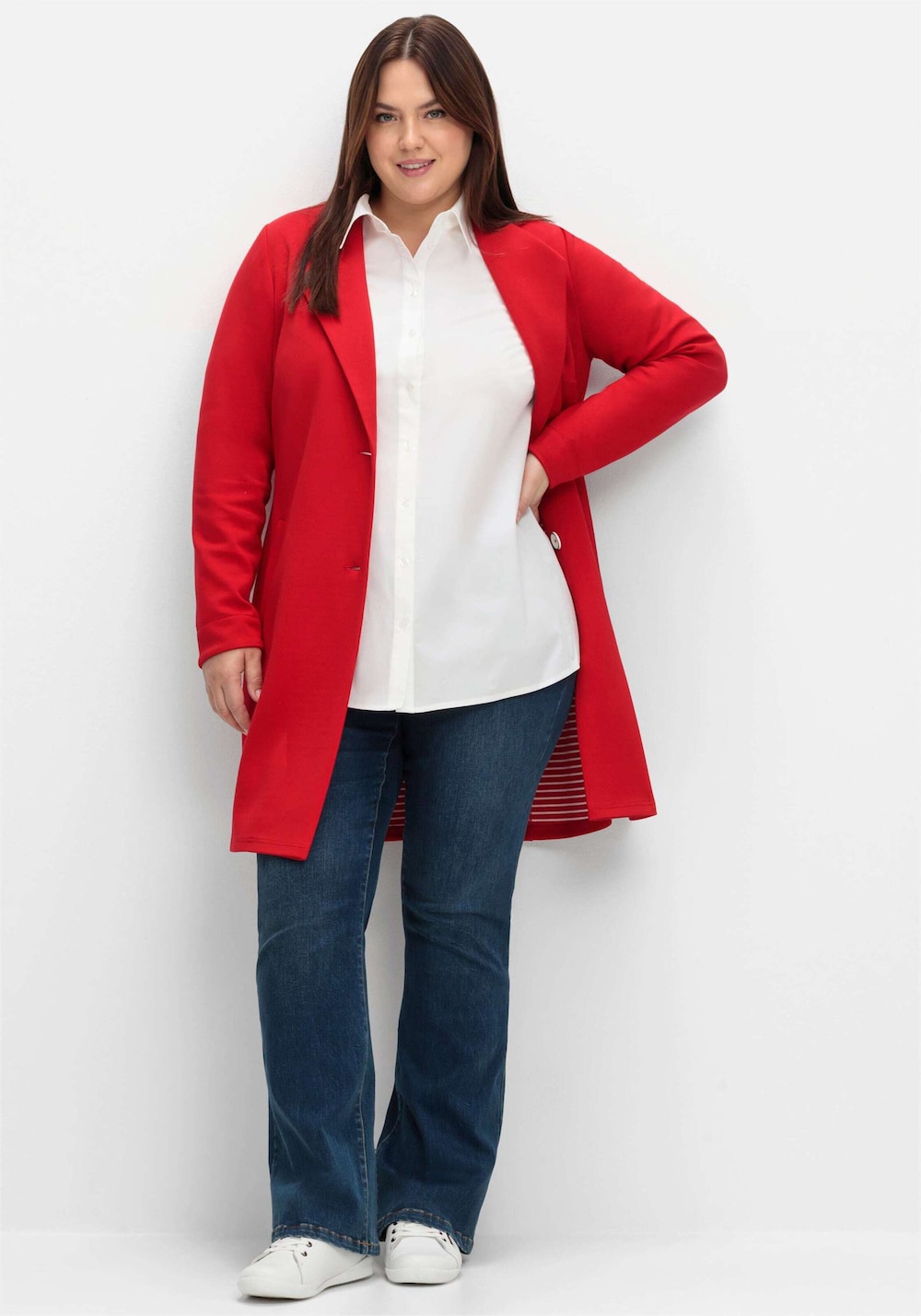 Hemdbluse Langarm Uni Hemdkragen