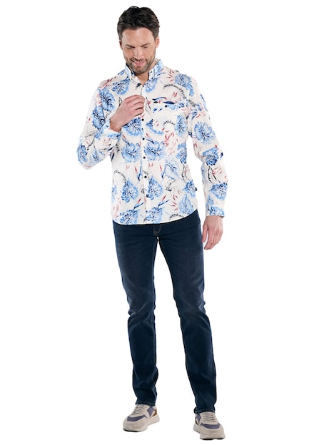 Herren Langarm-Hemd regular , Tuerkis