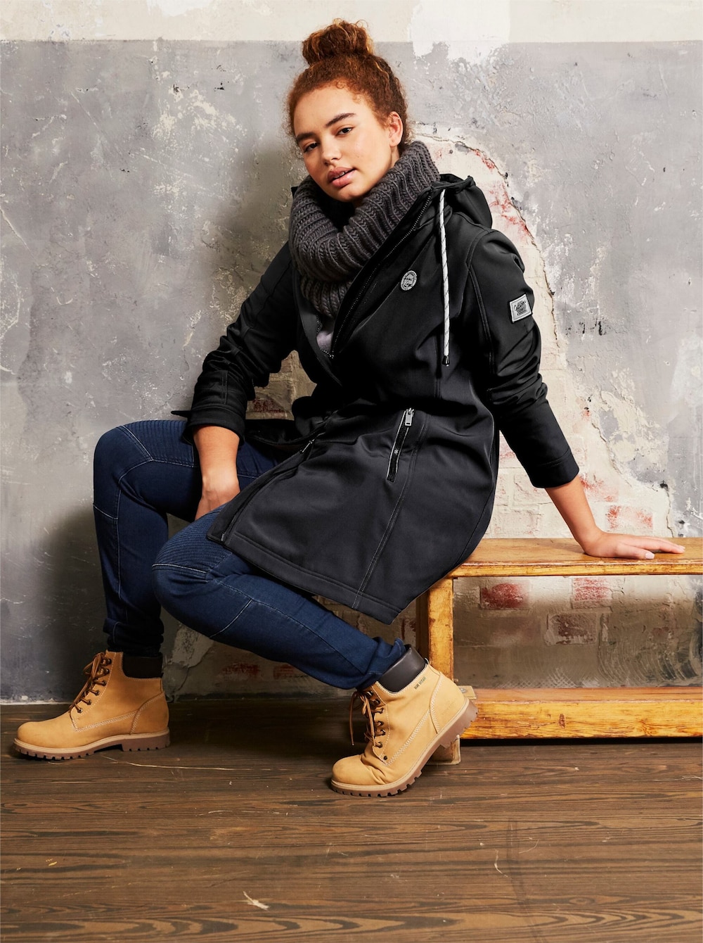 Softshelljacke Langarm Uni Mit Kapuze