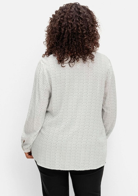 Tunika Langarm Uni Ohne Kragen