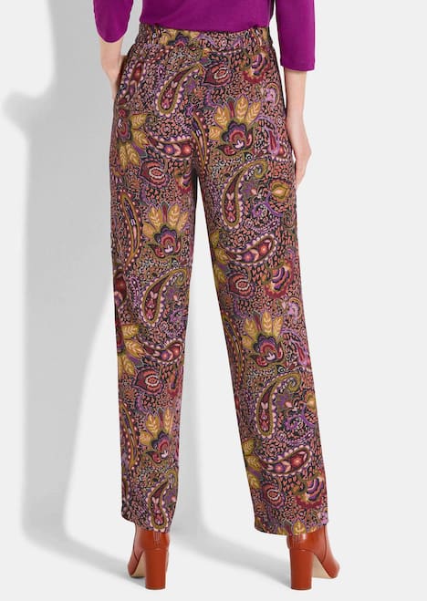 GOLDNER Gedessineerde broek VERA Palazzobroek VERA van pure viscose