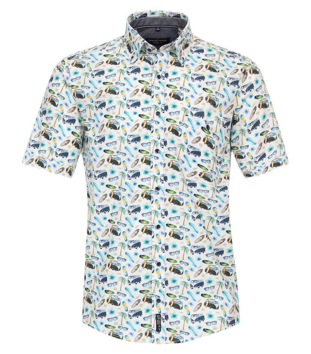 CASAMODA Freizeithemd Kurzarm Print Casual Fit