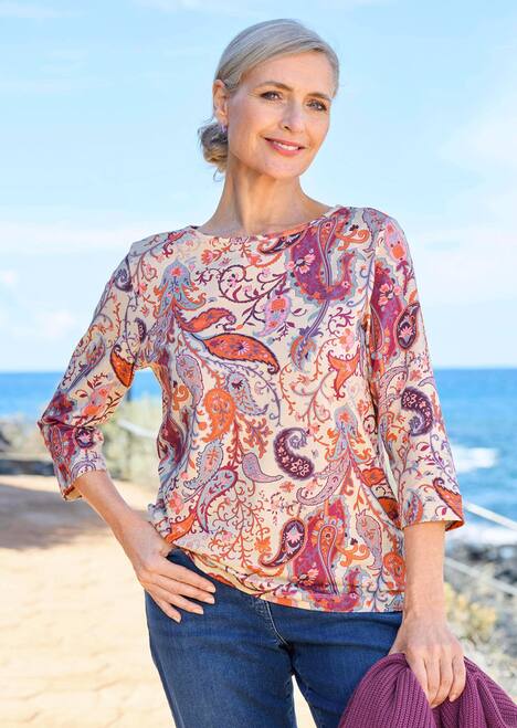 Florales Jerseyshirt mit Paisley-Muster