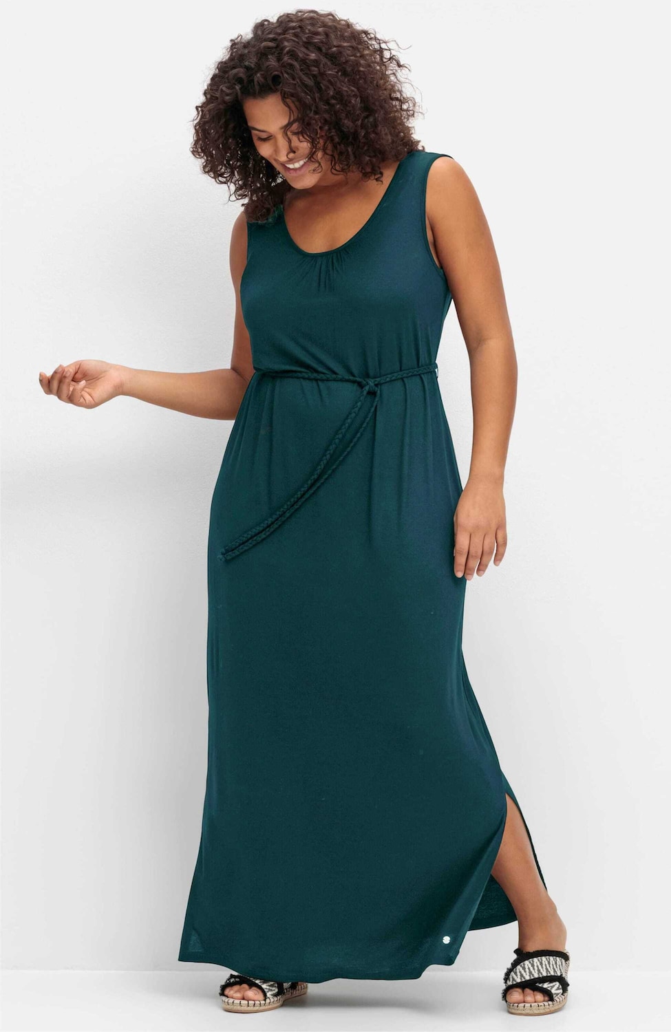 Maxikleid Ärmellos Uni Ohne Kragen