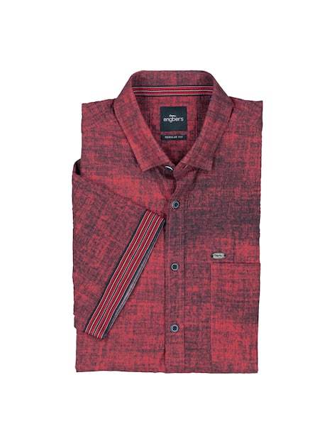 engbers Herren Kurzarm-Hemd gemustert , Rot