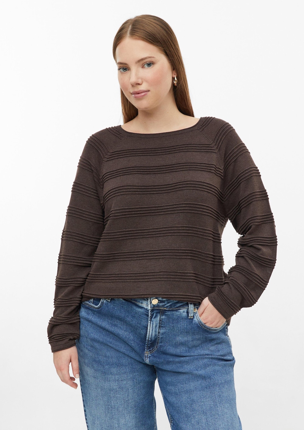 Pullover mit Strukturstreifen