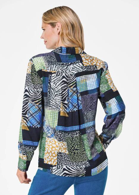 Gedessineerde blouse met patchpatroon