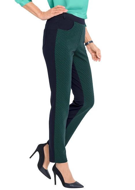 Formstabile Jerseyhose in trendigem Materialmix
