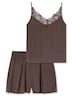 Schiesser Damen Schlafanzug Modern Lace deepbrown