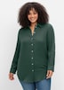 Hemdbluse Baumwollbluse in Musselinqualität Langarm Uni Hemdkragen