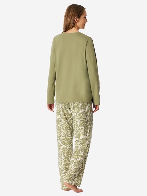 Schiesser Damen Pyjama Comfort Essentials linde