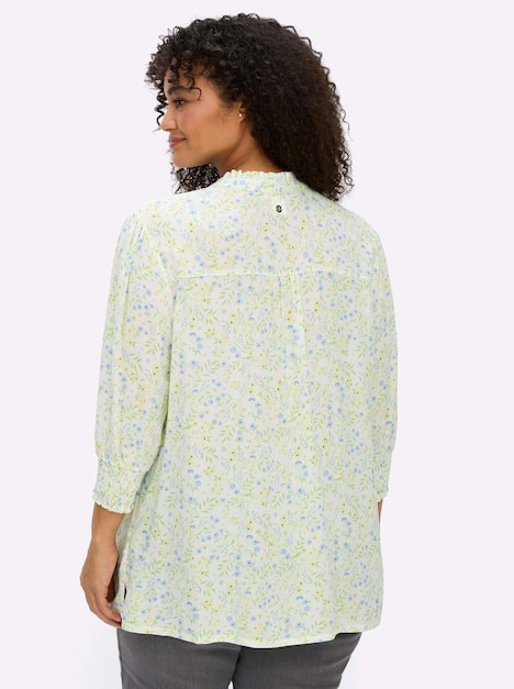 3/4-Arm-Bluse 3/4-Arm Stehkragen