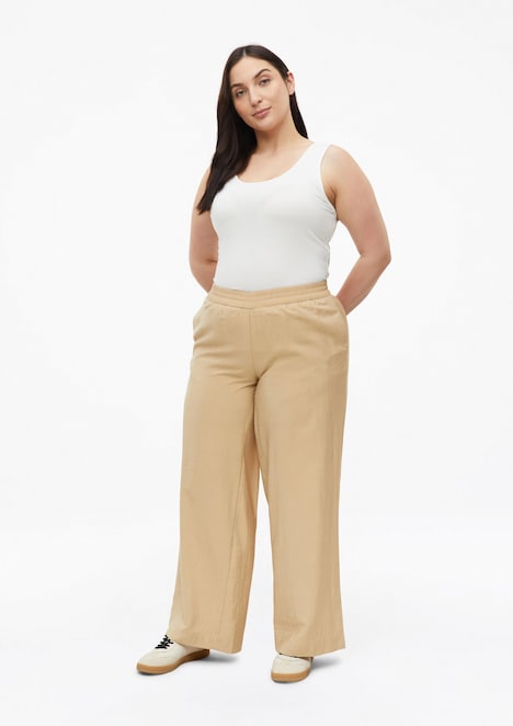 Leichte Wide Leg Hose mit Elastikbund