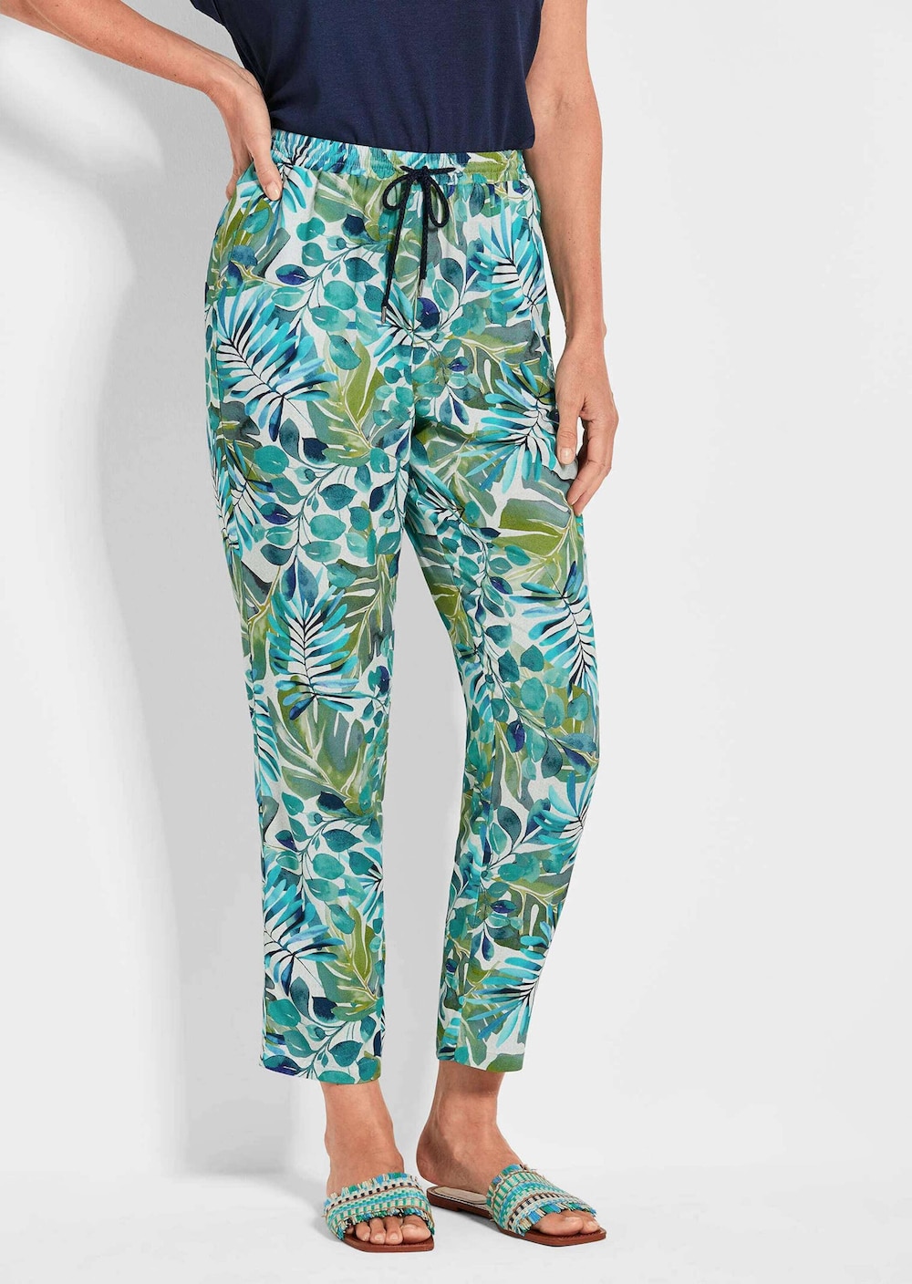 Druckhose Florale Schlupfhose SARA grün