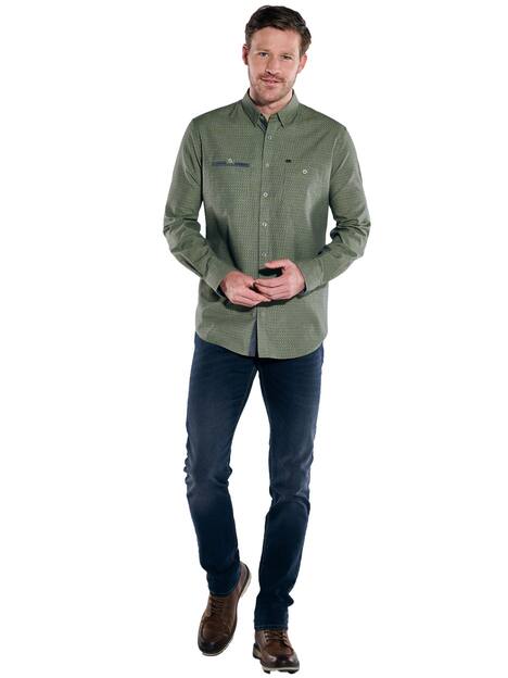engbers Herren Langarm-Hemd gemustert , Hellgruen