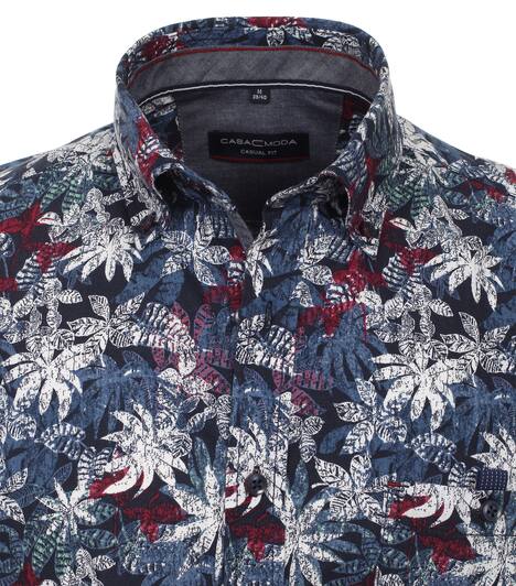 Print Freizeithemd Casual Fit Button-Down-Kragen Print Casual Fit