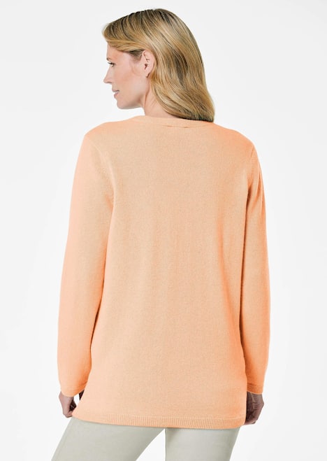 Kaschmirstrickjacke mit Rundhalsausschnitt