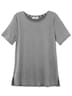 Longshirt Funktionsshirt in Longform Kurzarm Uni Rundhalskragen