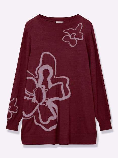 Pullover Langarm Jersey, Intarsien Sonstiges Muster Stehkragen