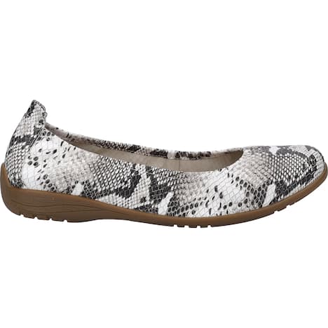 Damen Ballerina Fenja 01, weiss-schwarz