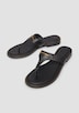 Zehentrenner-Sandalen aus Leder mit dekorativem Detail