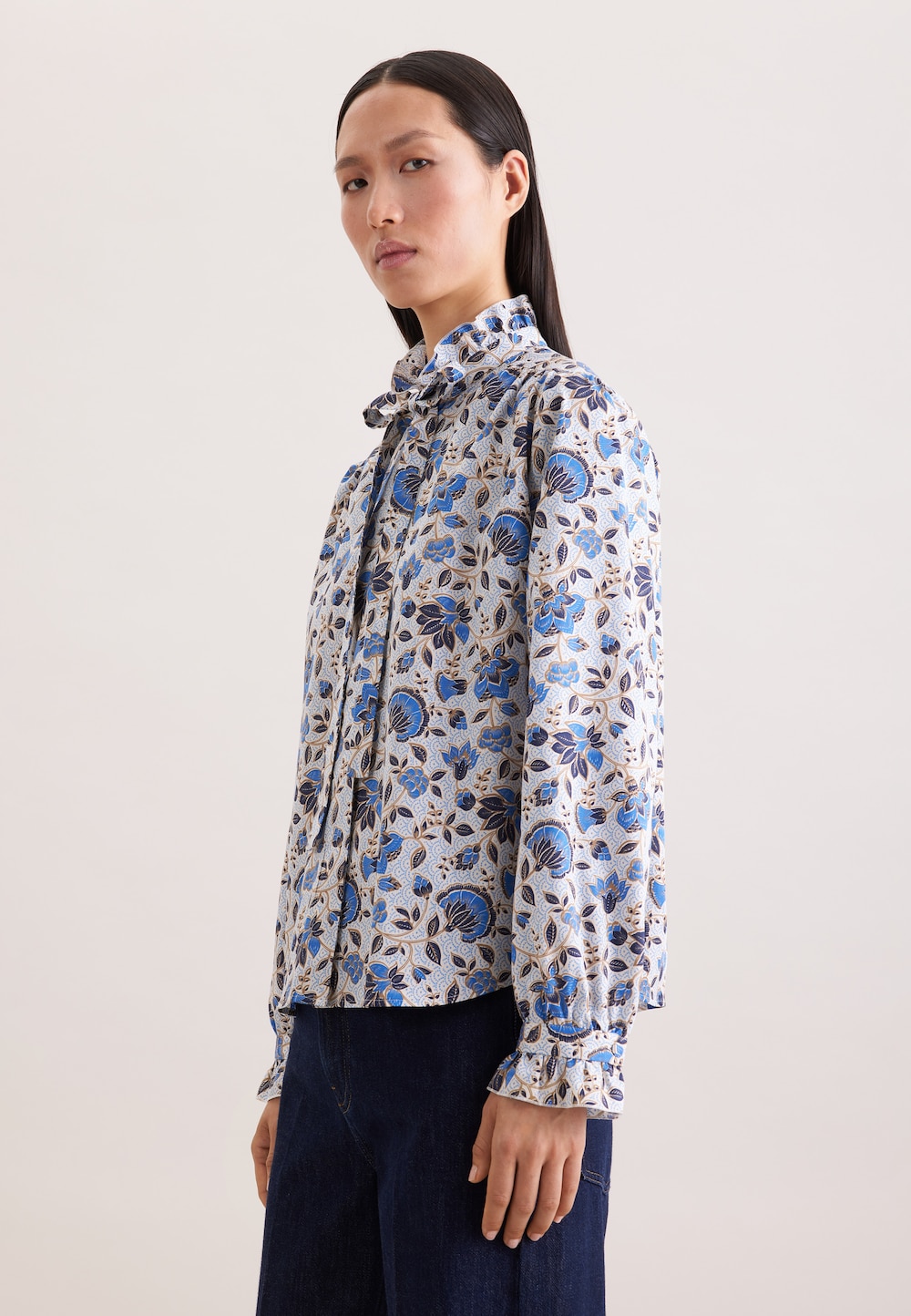 Damen Ausgestellte Bluse - Druck
