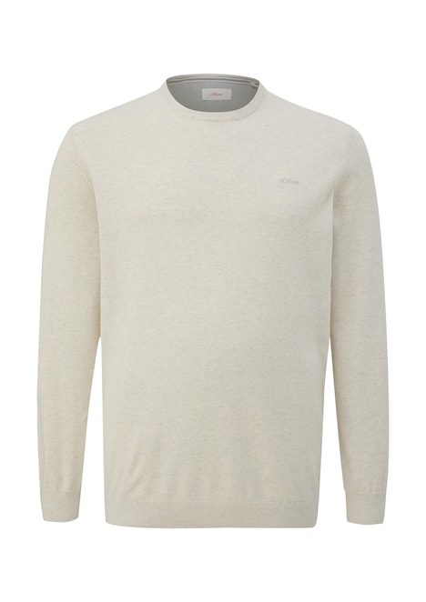 Baumwollpullover mit Logo-Stickerei