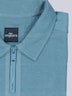 Herren Poloshirt mit Reißverschluss , Mittelblau