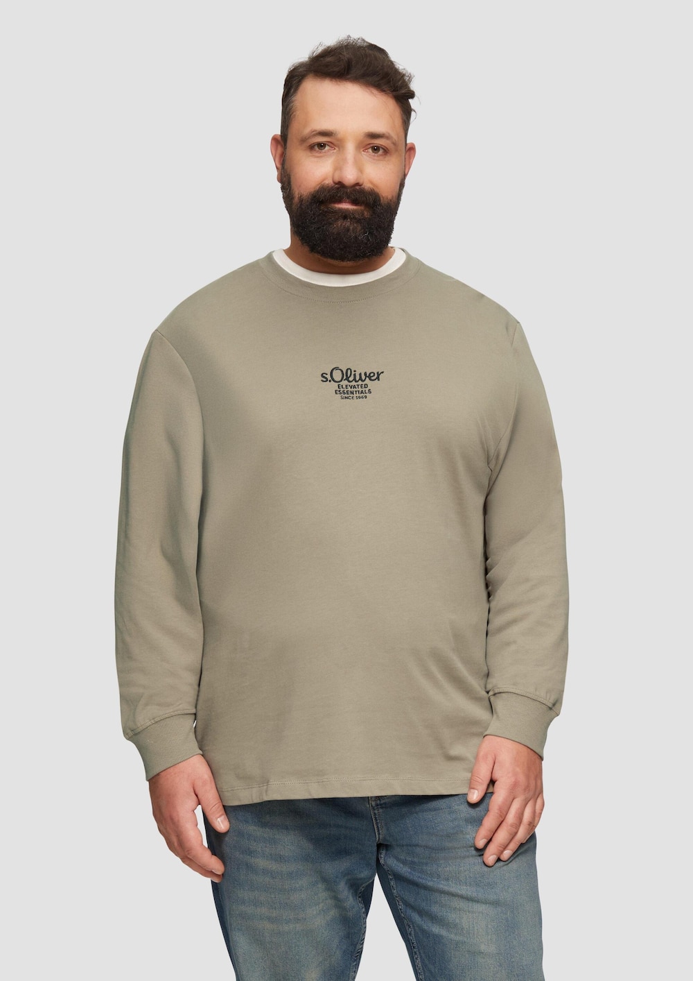 Langarmshirt mit Logo-Stickerei