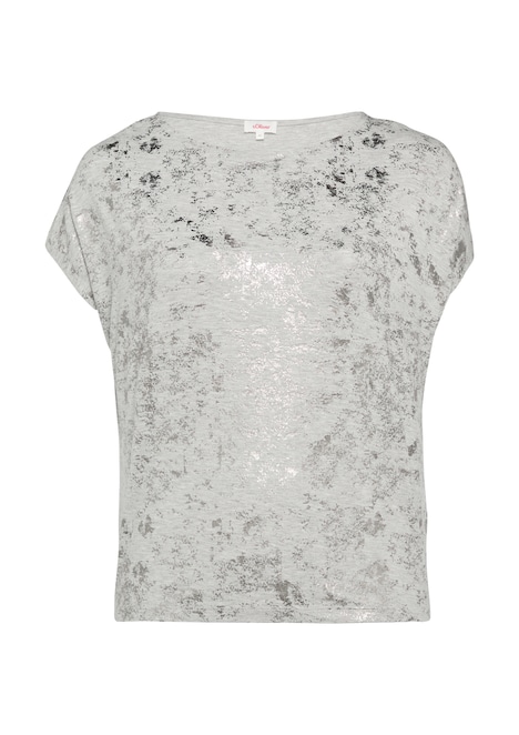 T-Shirt mit Glitzer-Frontprint