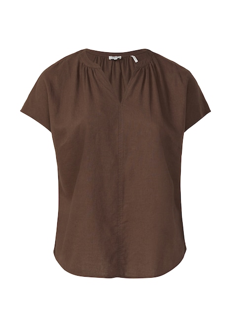 Ärmellose Bluse aus Leinenmix im Relaxed Fit